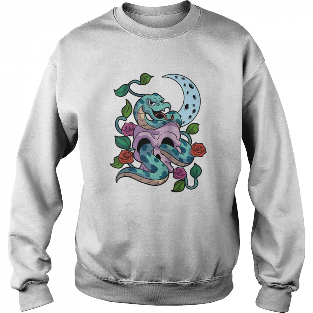 Kawaii Pastel Goth Snake Rose Moon Unisex Sweatshirt