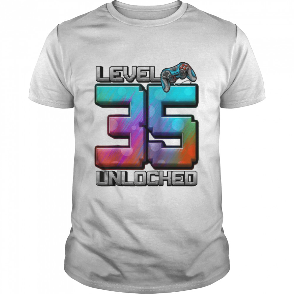 Level 35 Unlocked Awesome Since 1987 35th Birthday Gaming Classic Men's T-shirt