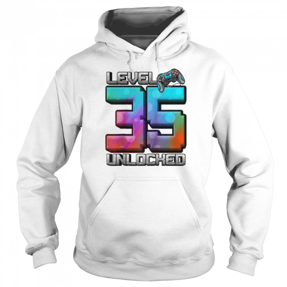 Level 35 Unlocked Awesome Since 1987 35th Birthday Gaming Unisex Hoodie