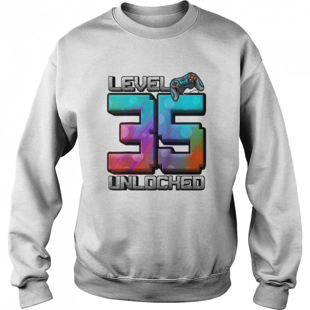 Level 35 Unlocked Awesome Since 1987 35th Birthday Gaming Unisex Sweatshirt