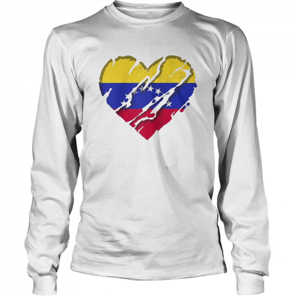 Venezuela Heart Venezuelan Flag Venezuelan Pride Long Sleeved T-shirt