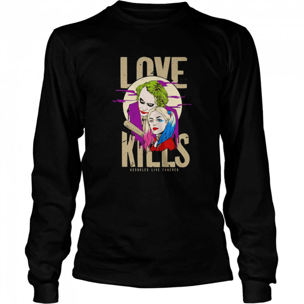 Love Kills Joker Harley Quinn shirt Long Sleeved T-shirt