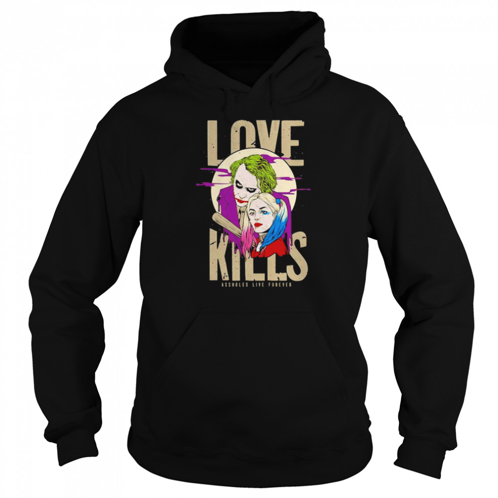 Love Kills Joker Harley Quinn shirt Unisex Hoodie