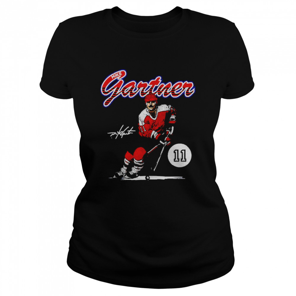 Mike Gartner Washington Capitals Retro Script Signature shirt Classic Women's T-shirt