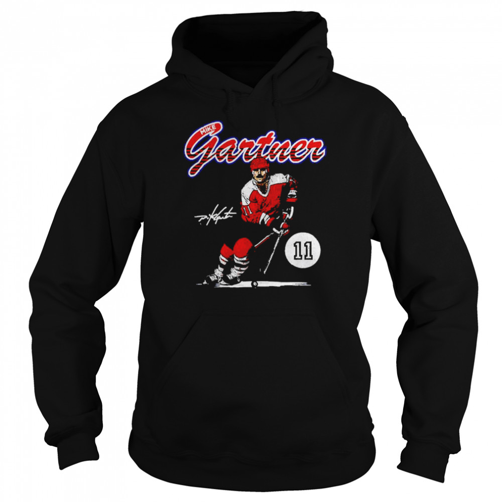 Mike Gartner Washington Capitals Retro Script Signature shirt Unisex Hoodie