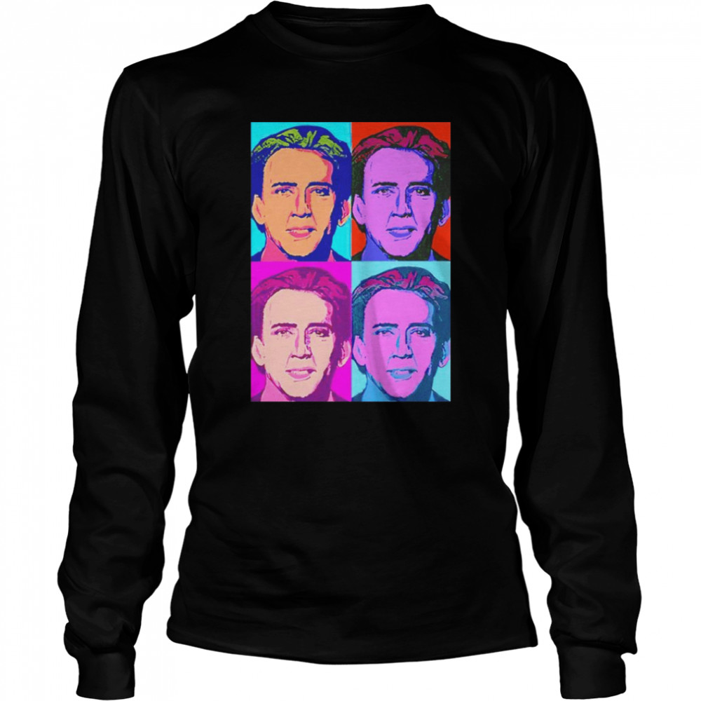 Nicholas cage pop art parody shirt Long Sleeved T-shirt