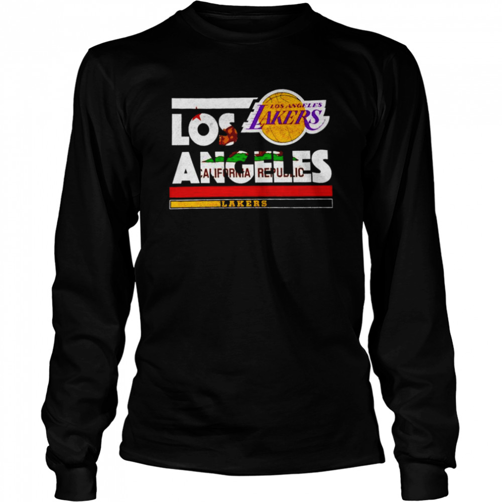 Los Angeles Lakers Majestic Threads City and State shirt Long Sleeved T-shirt