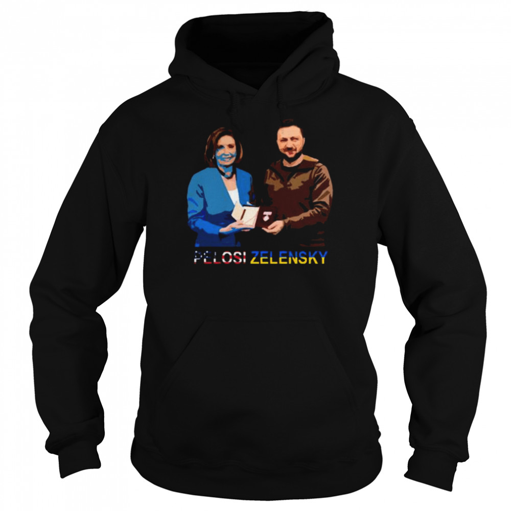 Pelosi Zelensky Slava Ukraine Stan With Ukraini T- Unisex Hoodie