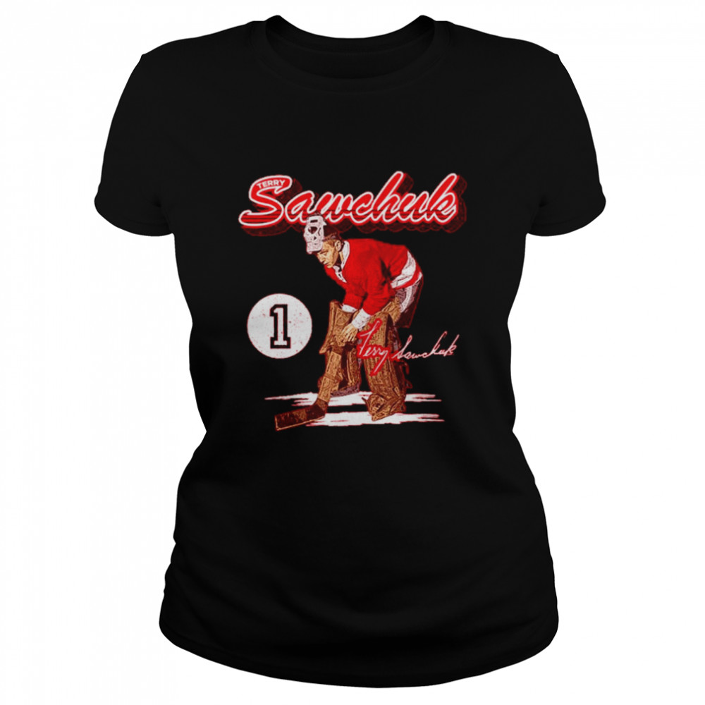 Terry Sawchuk Detroit Hockey Signatures Classic Women's T-shirt