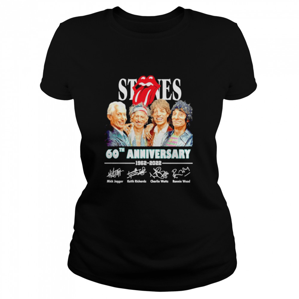 The Rolling Stones 60th Anniversary 1962 2022 signatures shirt Classic Women's T-shirt