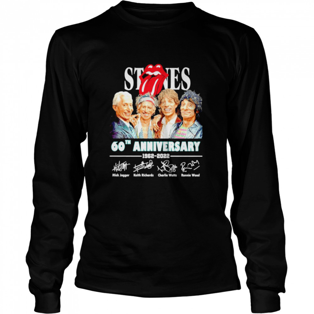 The Rolling Stones 60th Anniversary 1962 2022 signatures shirt Long Sleeved T-shirt