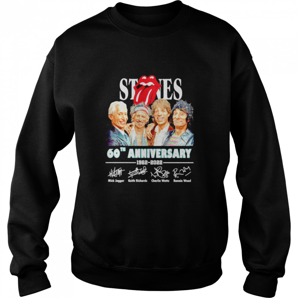 The Rolling Stones 60th Anniversary 1962 2022 signatures shirt Unisex Sweatshirt