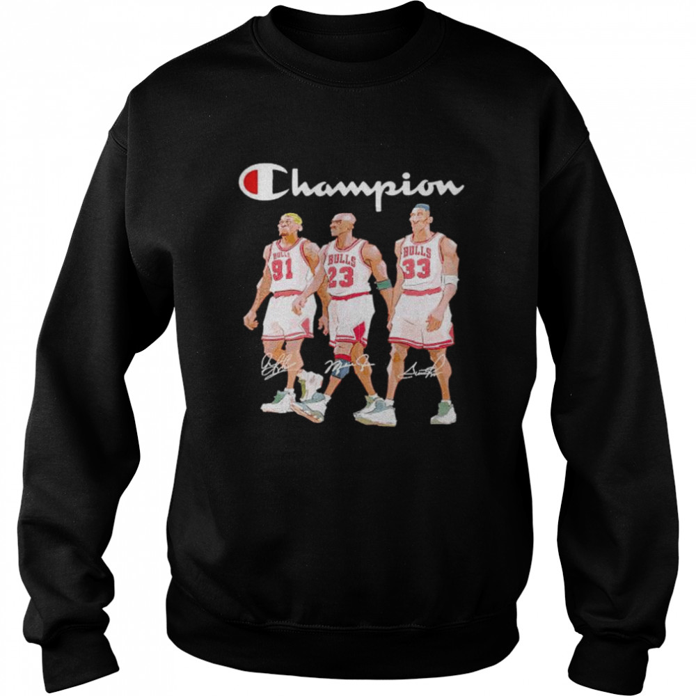 chicago Bulls champion Dennis Rodman Michael Jordan and Scottie Pippen signatures shirt Unisex Sweatshirt