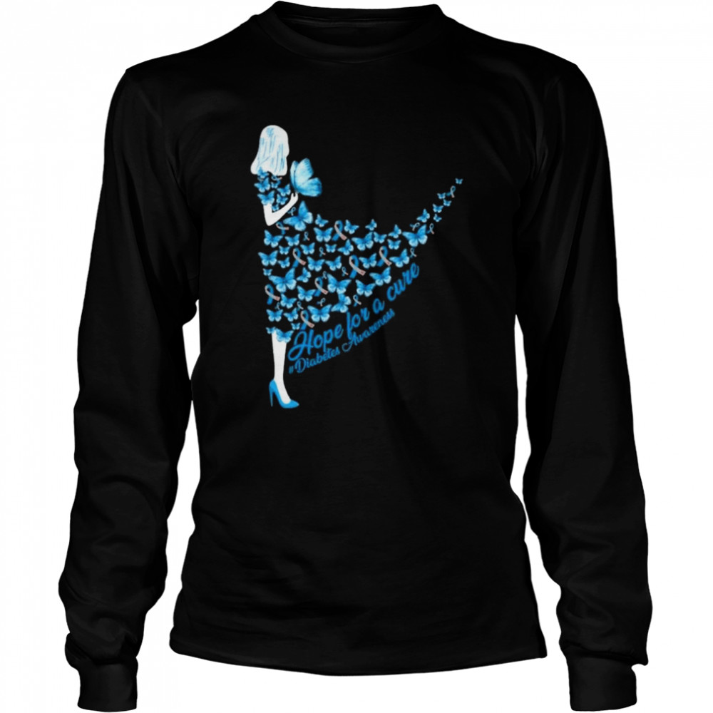 Hope for a cure diabetes awareness shirt Long Sleeved T-shirt