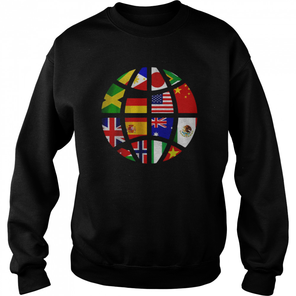 International World Flags Traveler Travelling World Flags T- Unisex Sweatshirt