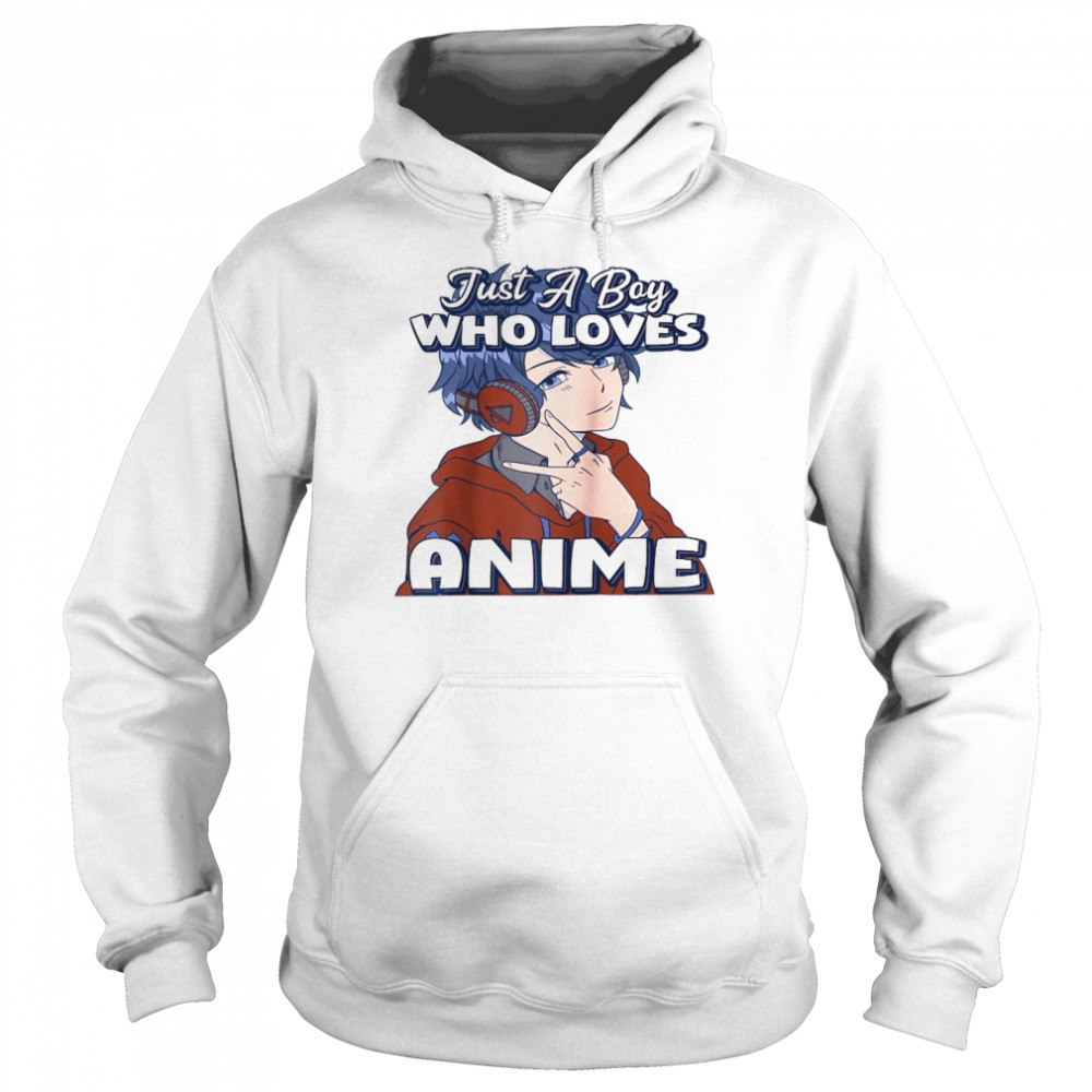 Just A Boy Who Loves Anime V Peace Symbol Fingers Fun Unisex Hoodie