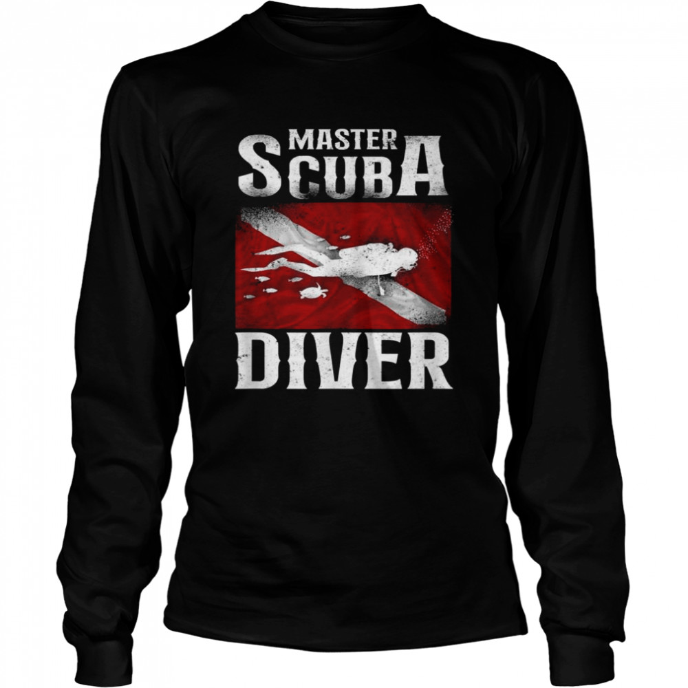 Diving Master Scuba Diver Down Long Sleeved T-shirt