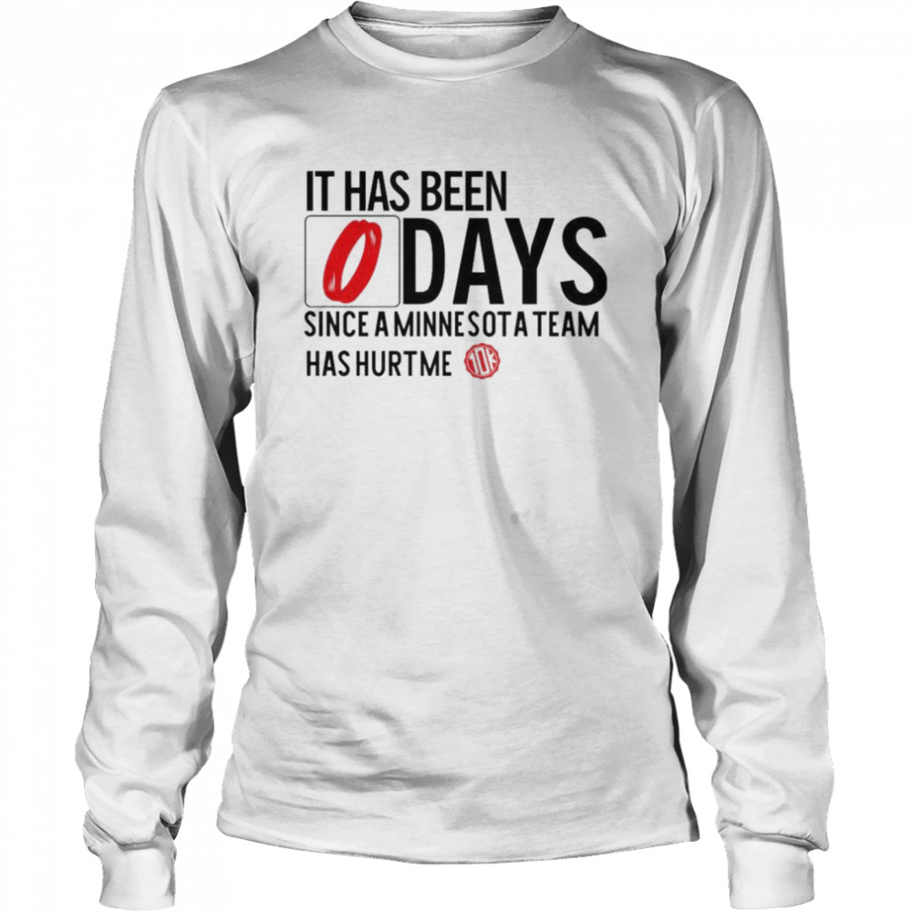 It has been 0 days since a minnesota team has hurt me shirt Long Sleeved T-shirt