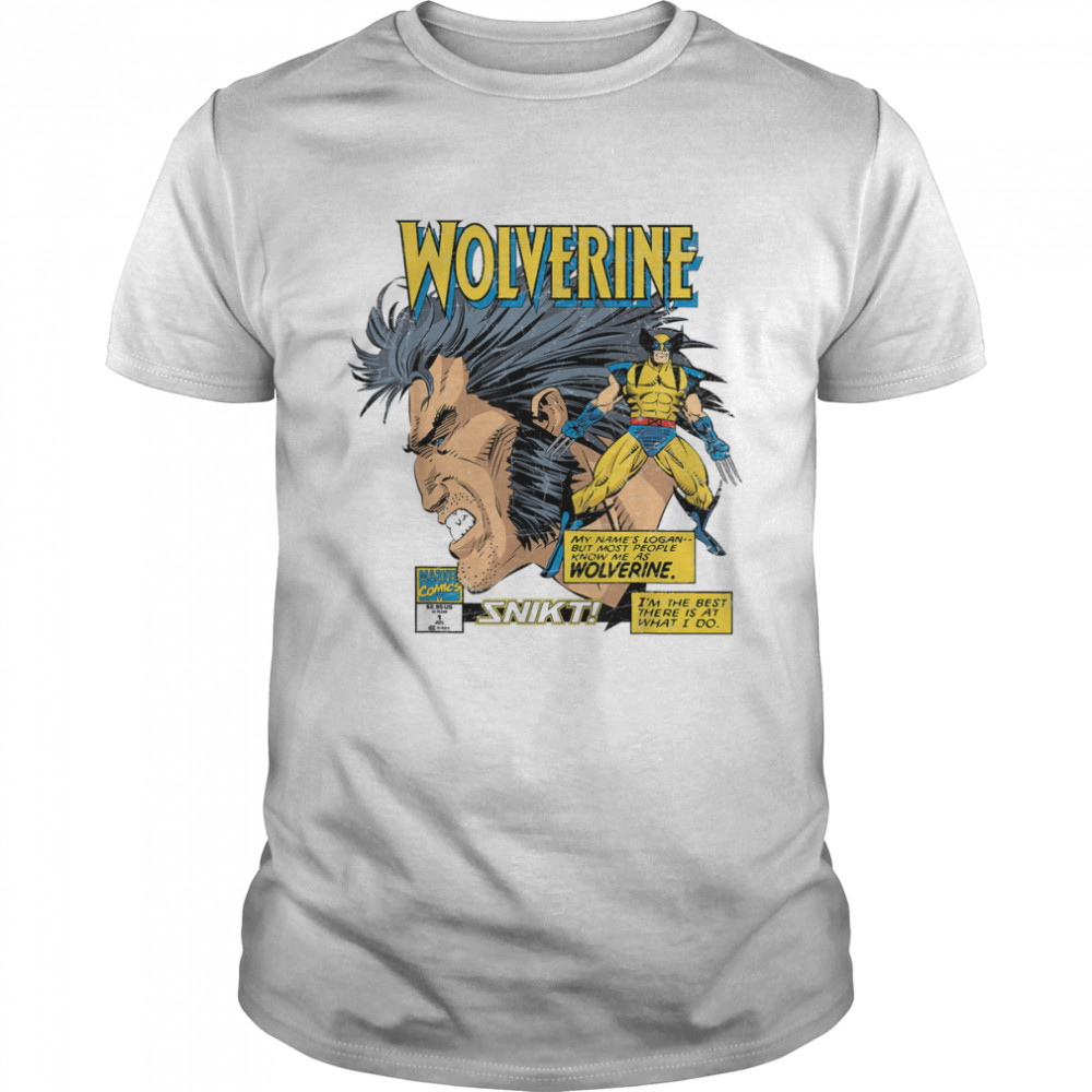 Marvel Comics Wolverine Classic Logan Retro T- Classic Men's T-shirt