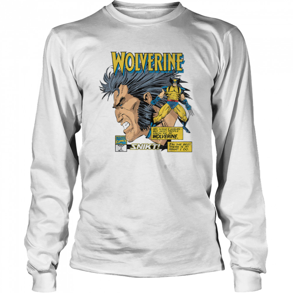 Marvel Comics Wolverine Classic Logan Retro T- Long Sleeved T-shirt