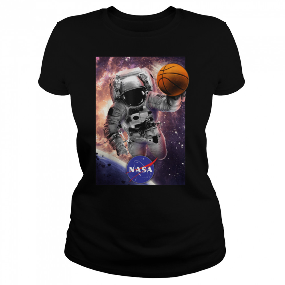 NASA Astronaut Basketball In Space T- B07PFFY75H Classic Women's T-shirt