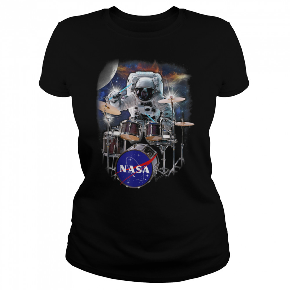 NASA Astronaut Drummer Boy In Space T- B07PG3YJKG Classic Women's T-shirt