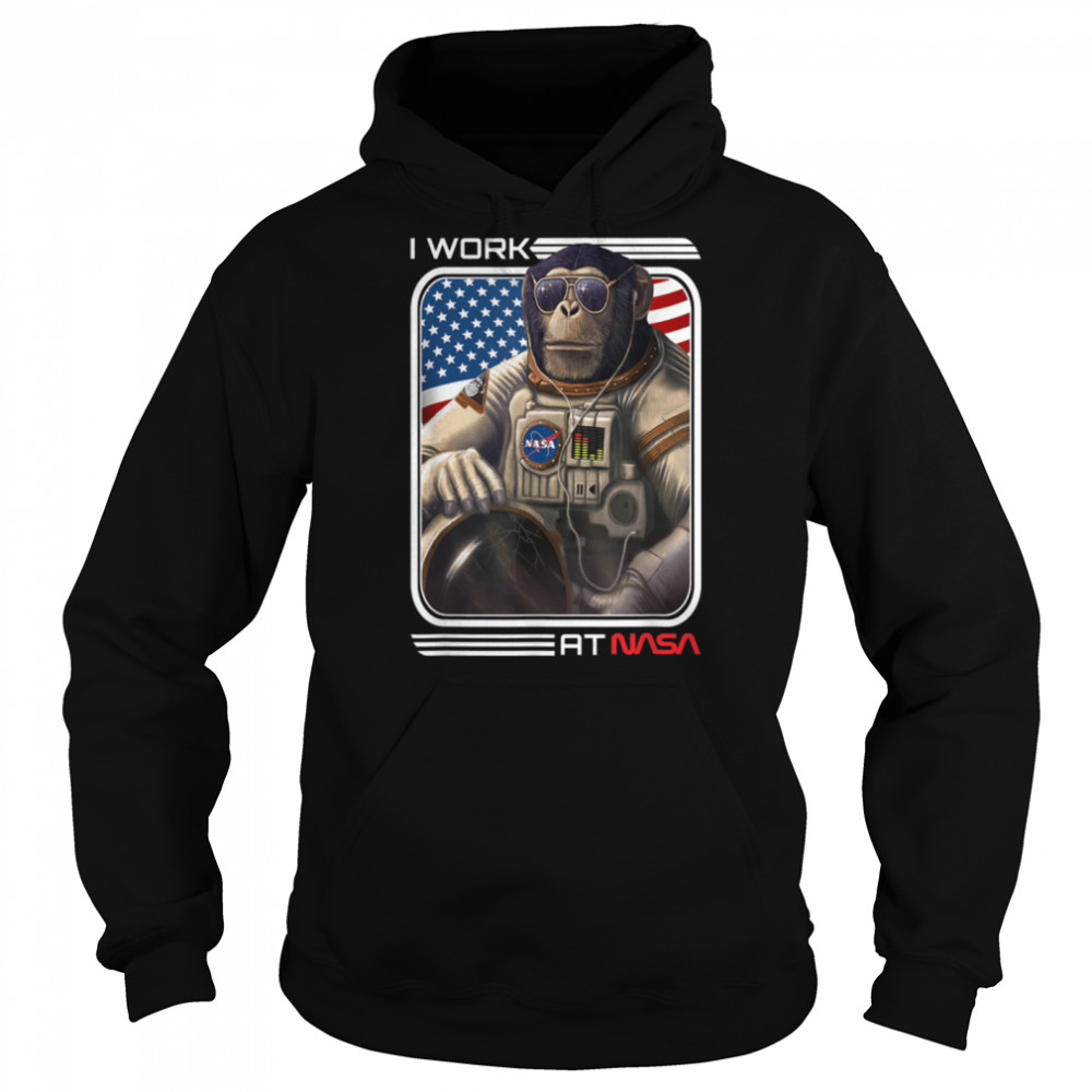 NASA Astronaut monkey Worm Insignia logo cool T- B09TPZRD7V Unisex Hoodie
