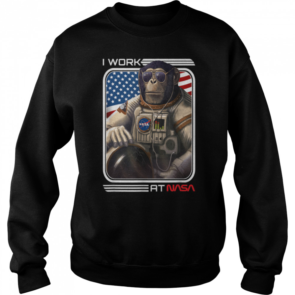 NASA Astronaut monkey Worm Insignia logo cool T- B09TPZRD7V Unisex Sweatshirt