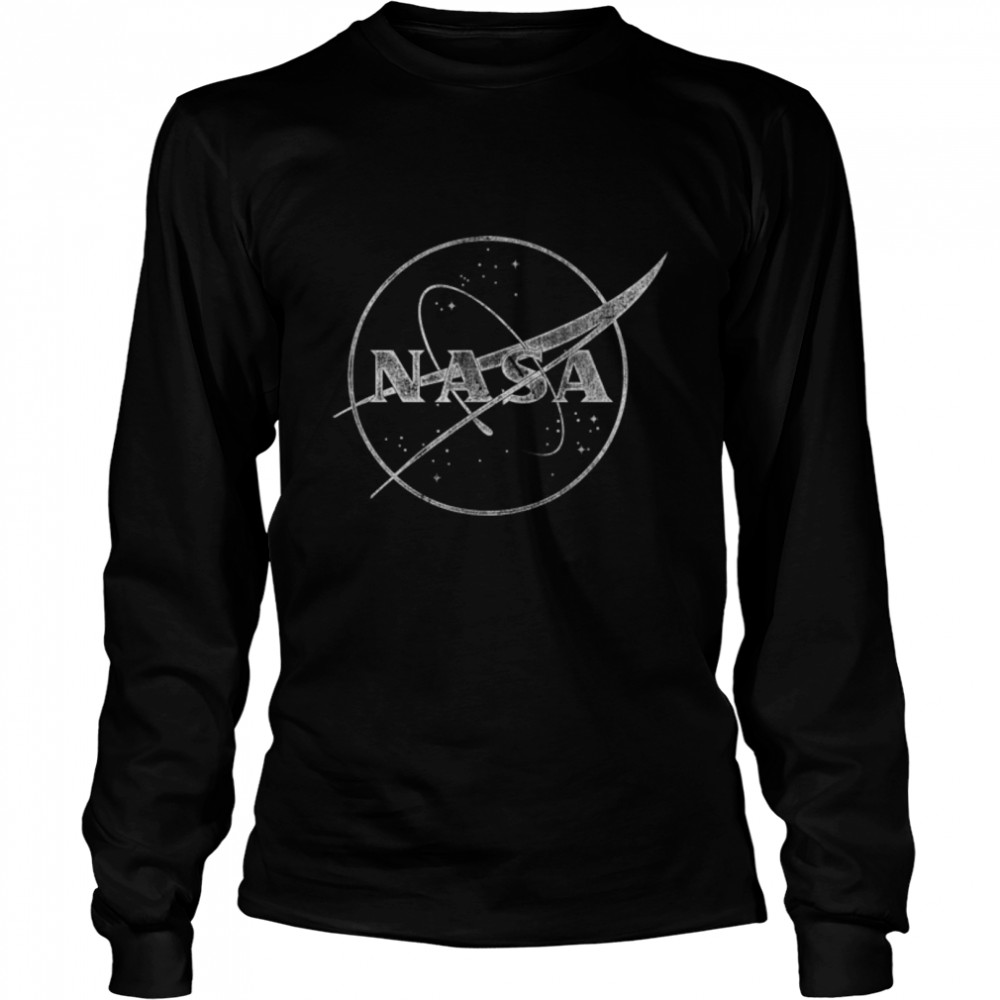 NASA Distressed 1 Color Meatball Logo T- B07PDN7FKL Long Sleeved T-shirt
