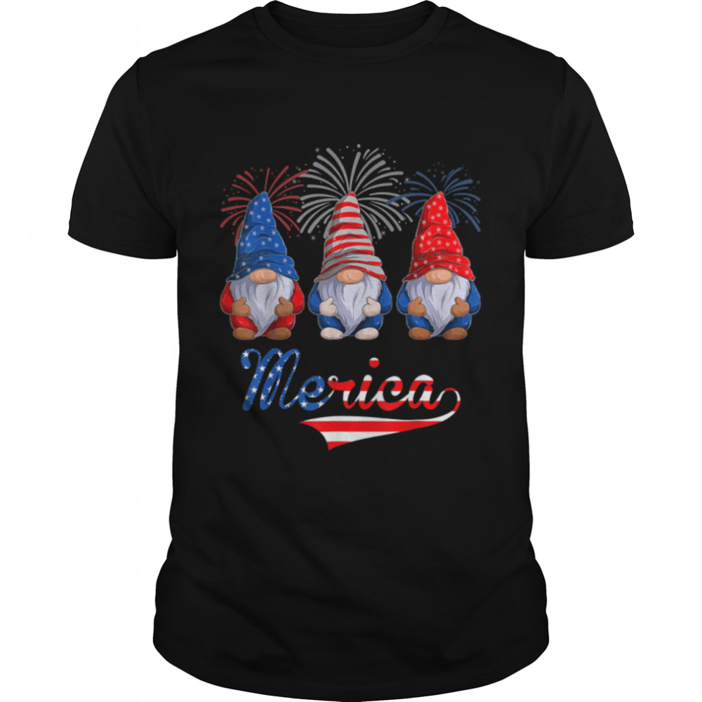 4th Of July Gnomes Kid Patriotic Gnomes US Flag Merica T- B0B1BQWZHD Classic Men's T-shirt