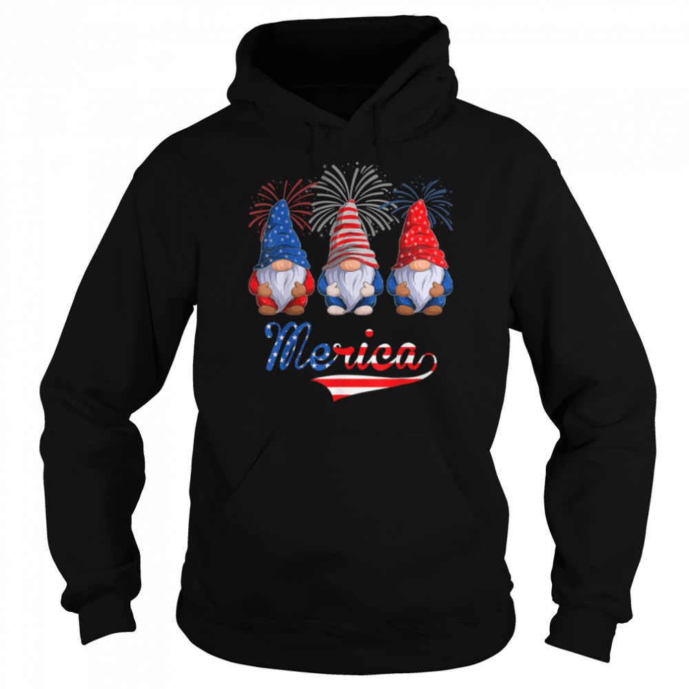 4th Of July Gnomes Kid Patriotic Gnomes US Flag Merica T- B0B1BQWZHD Unisex Hoodie