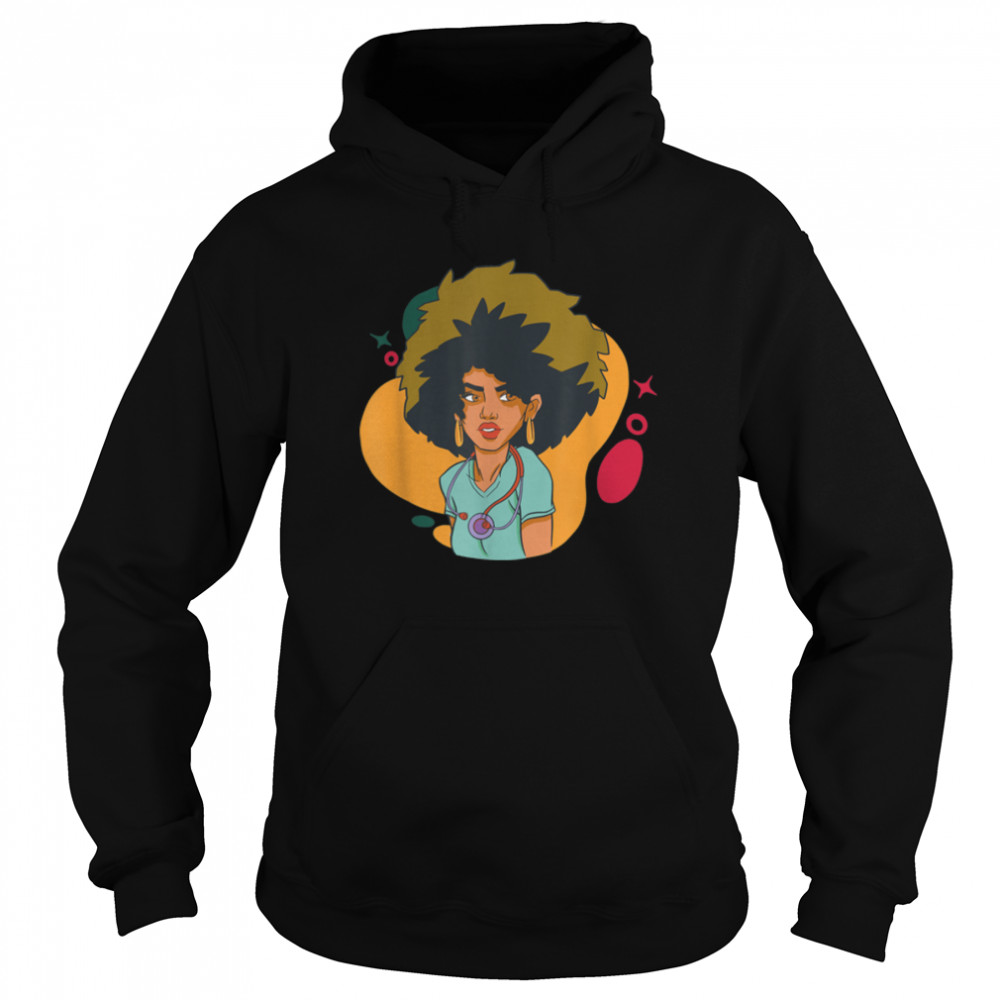 Black Nurse Uniform Face Mask Afro African Women Funny Gift T- B0B1BRCBCM Unisex Hoodie