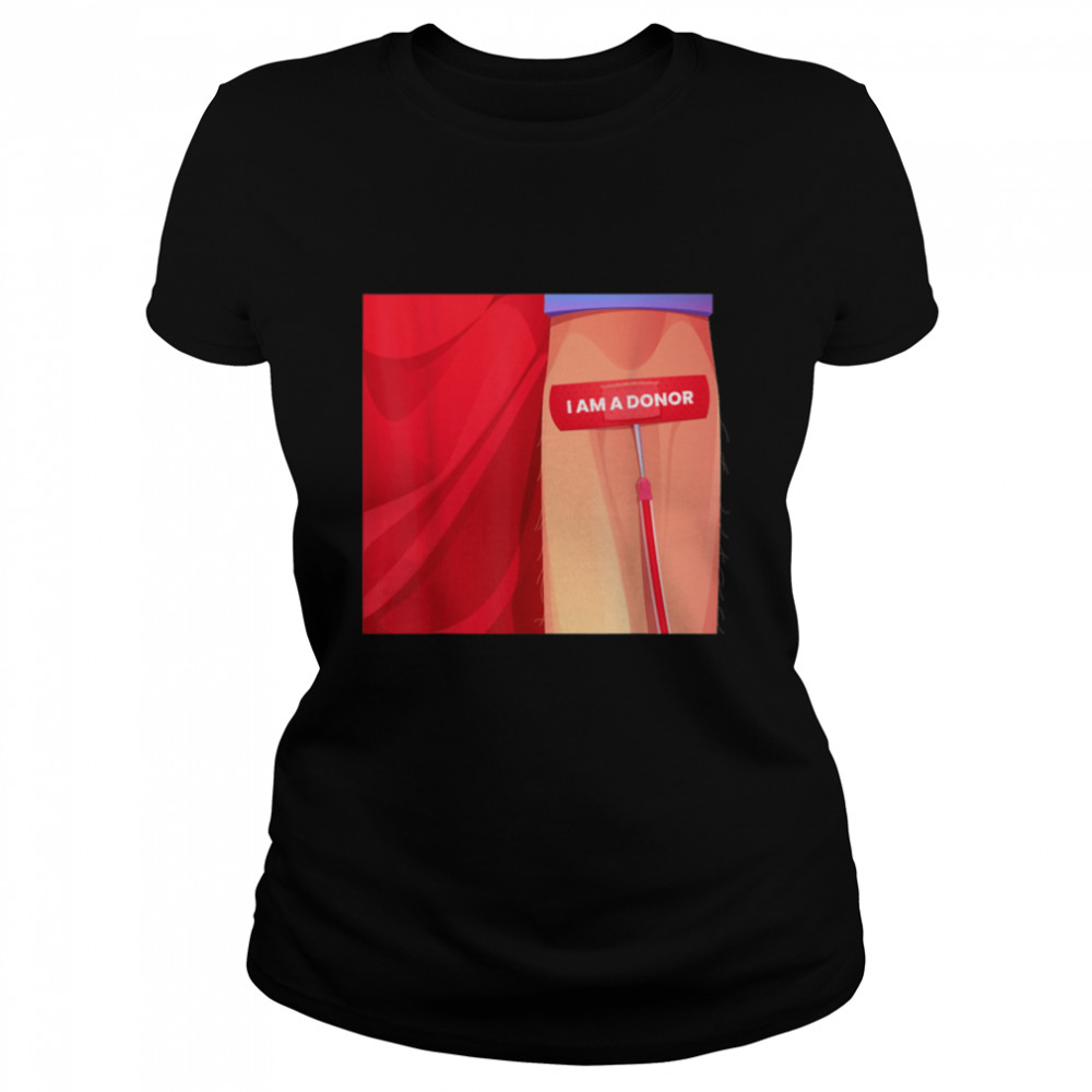 Blood Donation Team Type A B O AB Fun World Blood Donor Day T- B0B1BRLDGK Classic Women's T-shirt