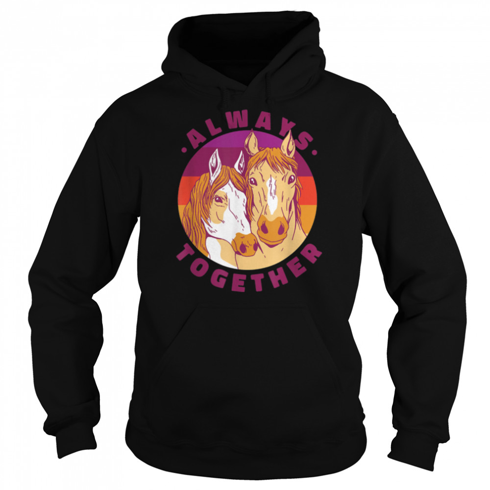 Cute Couple Horses Always Together Horses T- B0B1BPGPX7 Unisex Hoodie