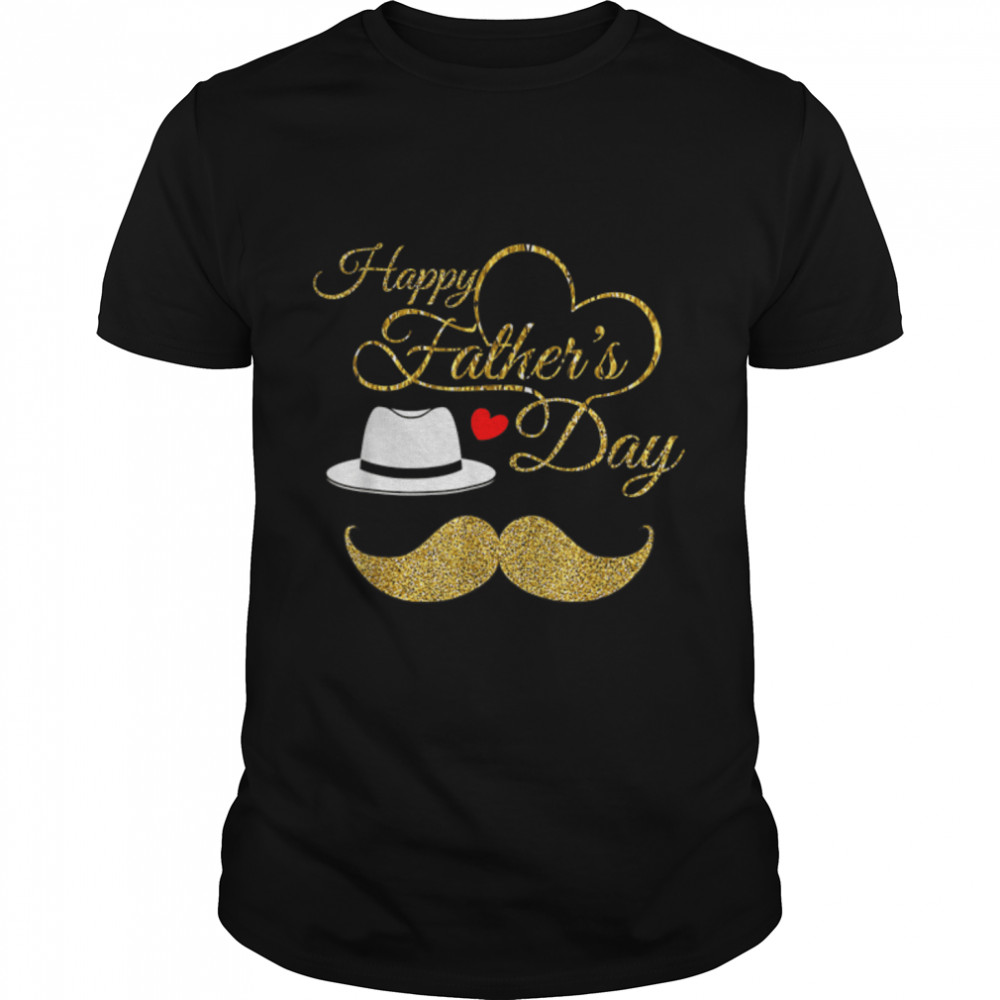 Happy Father's Day 2022 For Men Dad Grandpa Gold Love T- B0B1BQN2BP Classic Men's T-shirt