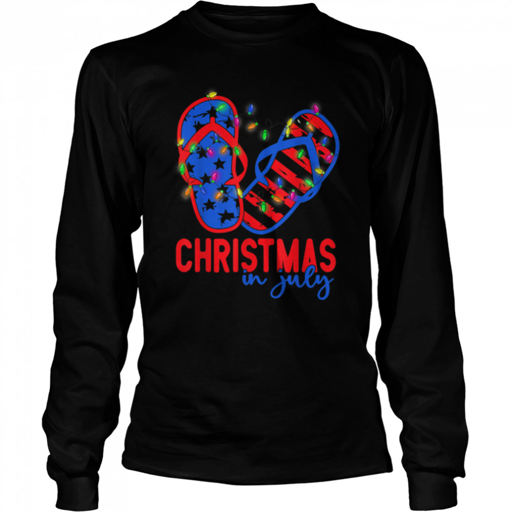 Summer Christmas In July Sandal 4th Of July American Flag T- B0B1BQT3RC Long Sleeved T-shirt