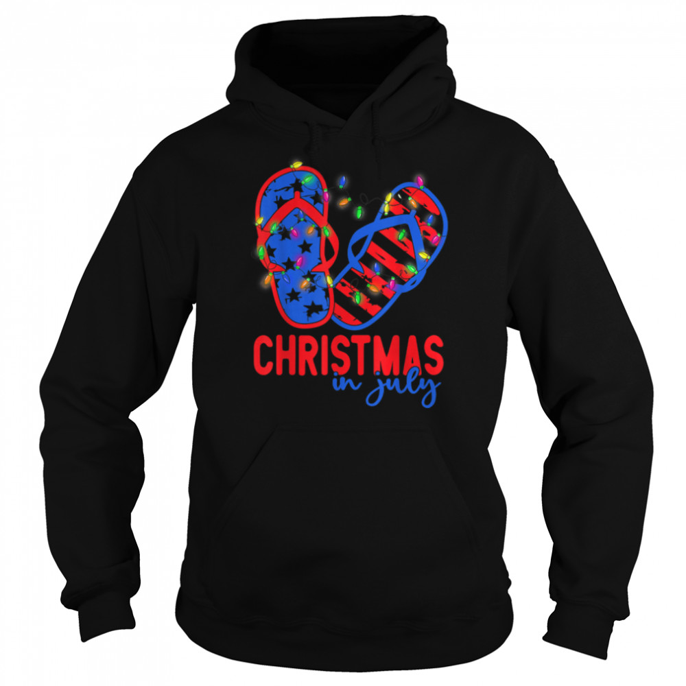 Summer Christmas In July Sandal 4th Of July American Flag T- B0B1BQT3RC Unisex Hoodie