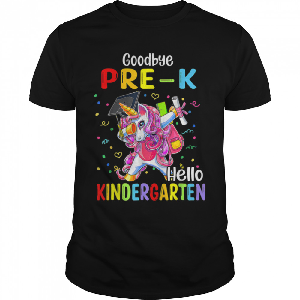 Unicorn Goodbye Pre-K Hello Kindergarten Last Day Of School T- B0B1BR869N Classic Men's T-shirt