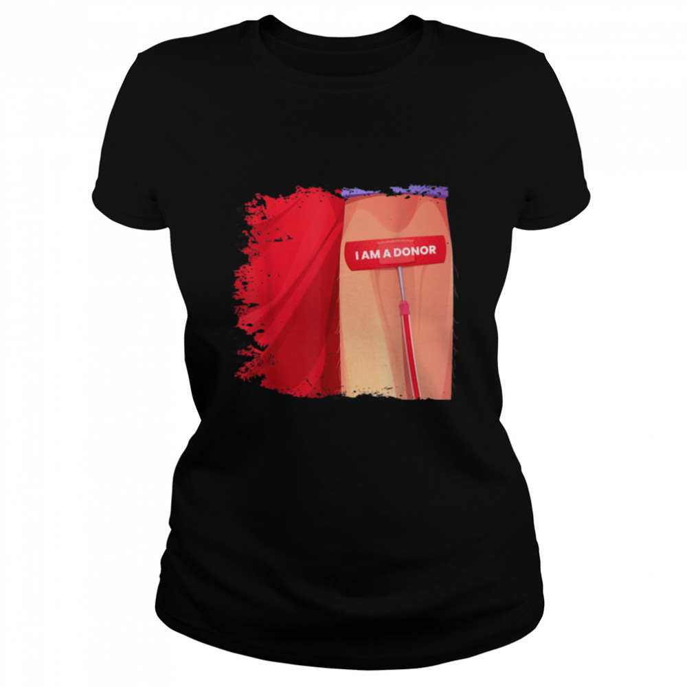 World Blood Donor Day Phlebotomy Heartbeat Type Phlebotomist T- B0B1BQN8ZJ Classic Women's T-shirt