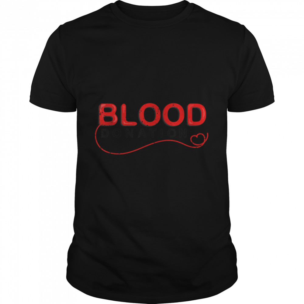 World Blood Donor Day Phlebotomy Heartbeat Type Phlebotomist T- B0B1BQZN5P Classic Men's T-shirt