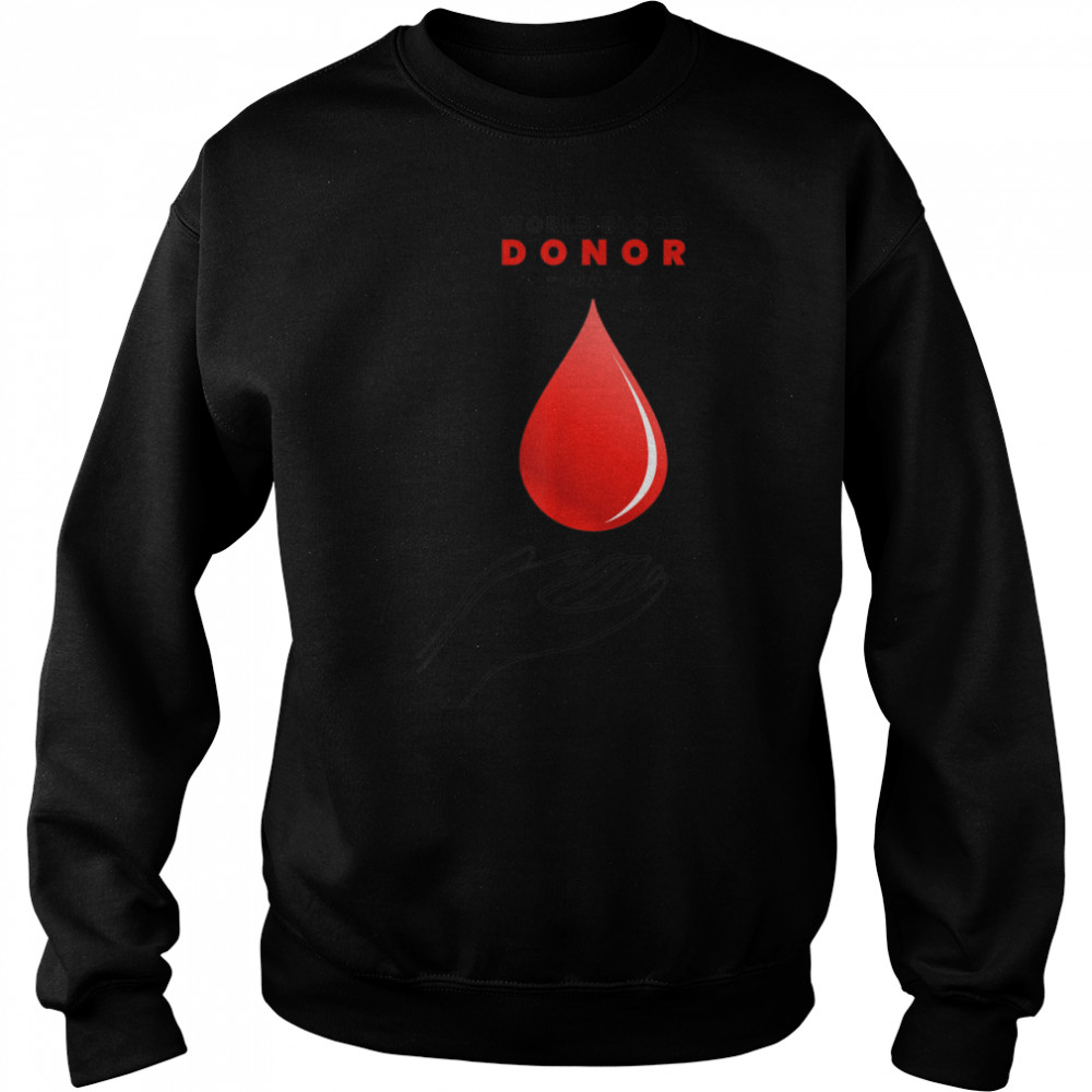 World Blood Donor Day Phlebotomy Heartbeat Type Phlebotomist T- B0B1BR1MB5 Unisex Sweatshirt