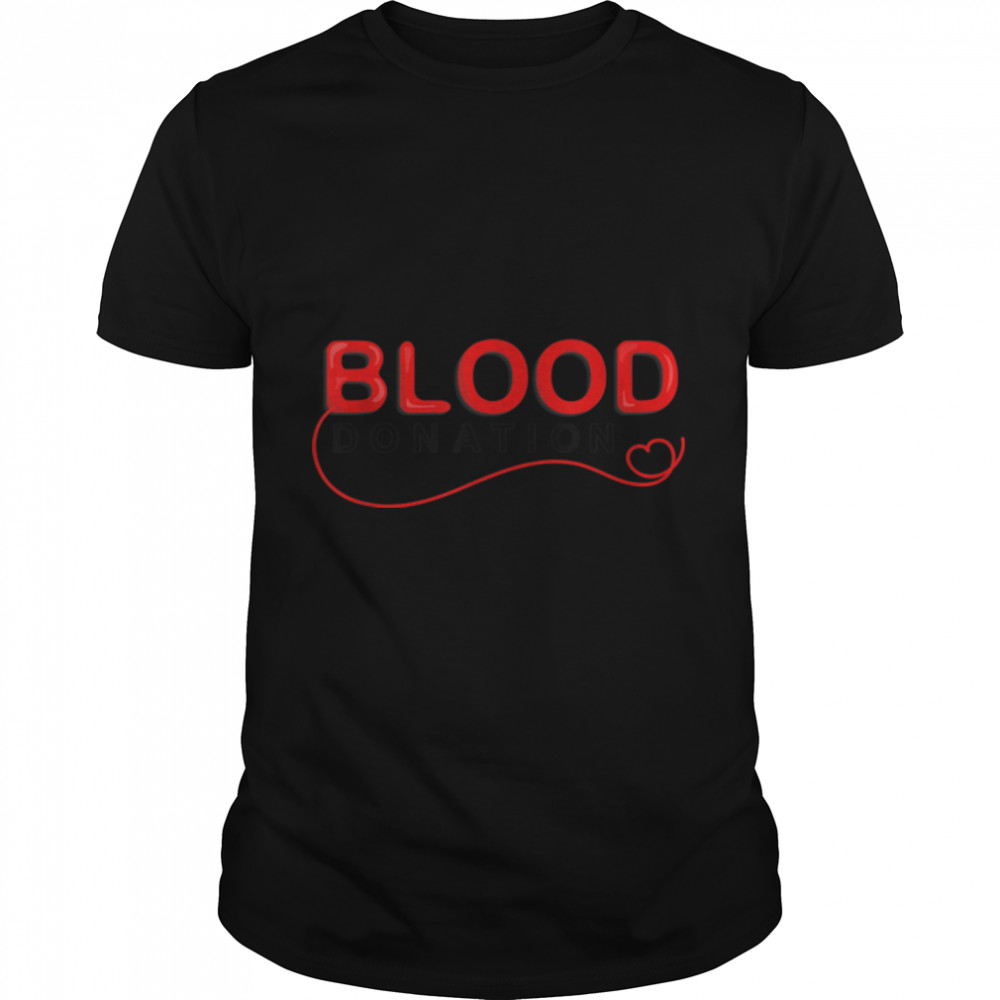 World Blood Donor Day Phlebotomy Heartbeat Type Phlebotomist T- B0B1BR2ZN9 Classic Men's T-shirt