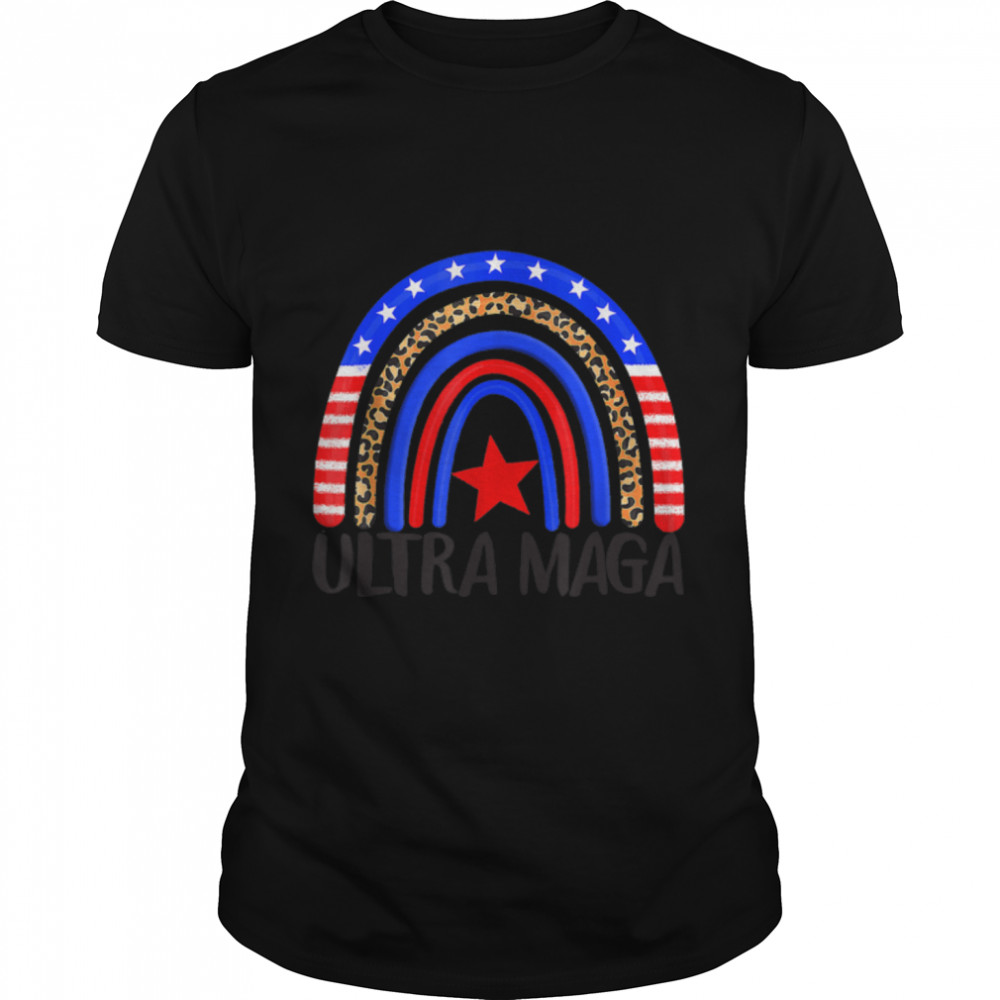 Ultra Maga Donald Trump Joe Biden Republican Rainbow Leopard T-Shirt B0B1GZBDZ1
