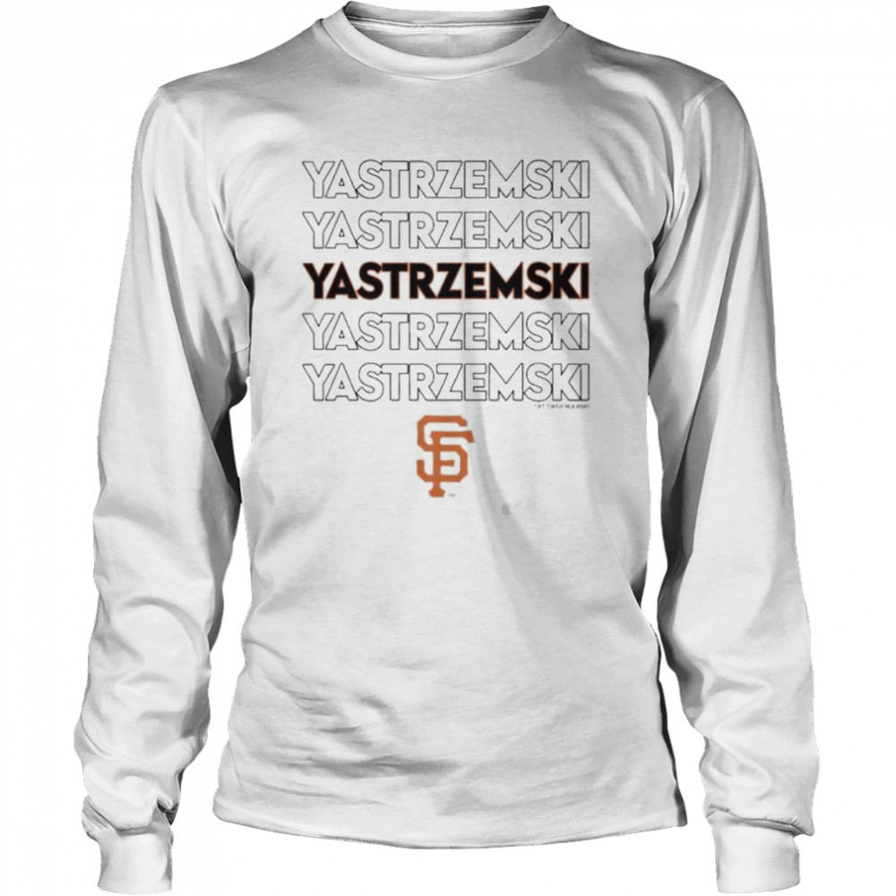 TinyTurnip San Francisco Giants Mike Yastrzemski Stacked Black Short Sleeve Jalynne Jersey Women's Medium