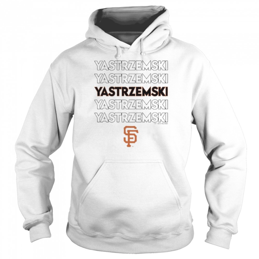 TinyTurnip San Francisco Giants Mike Yastrzemski Stacked Black Short Sleeve Jalynne Jersey Women's Medium