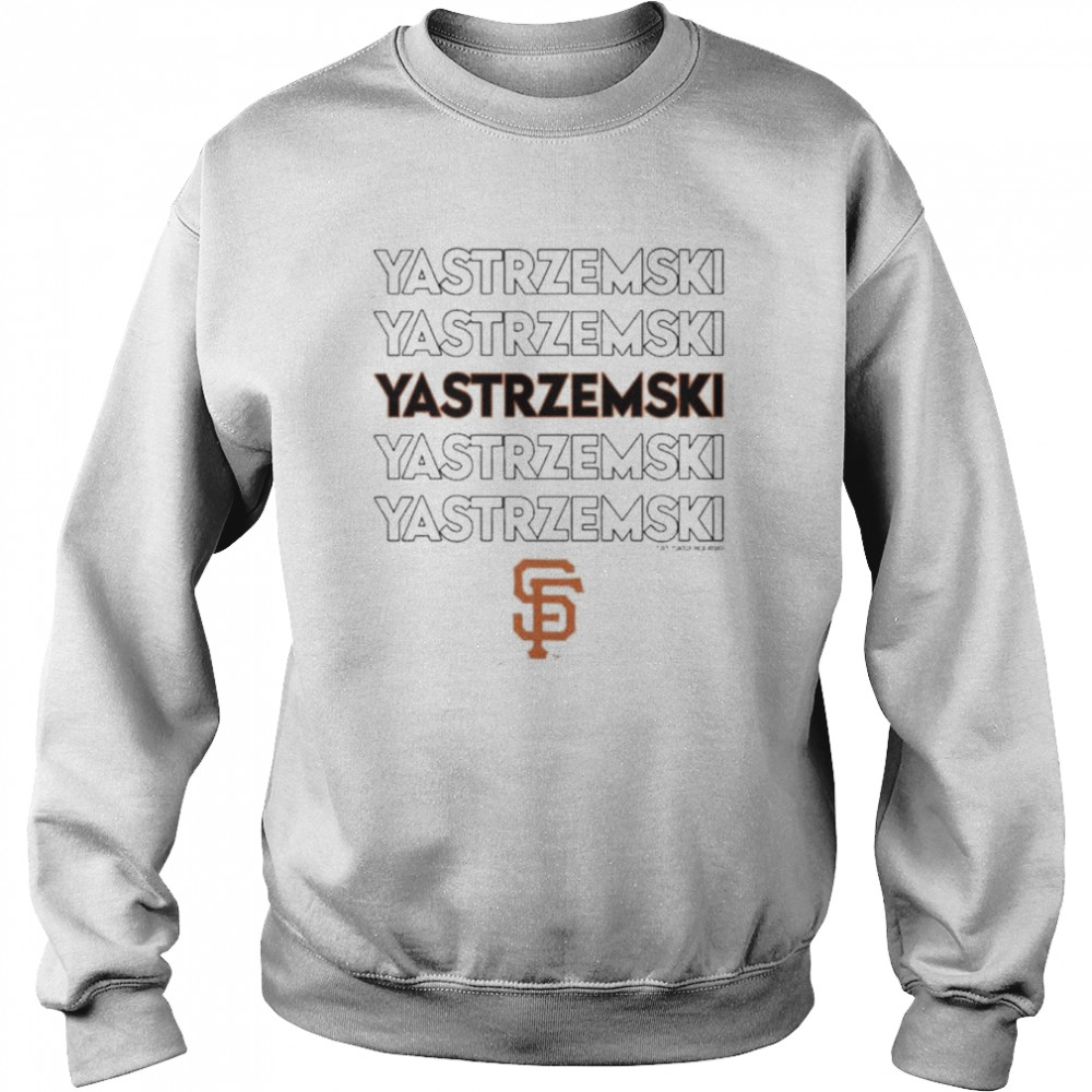 TinyTurnip San Francisco Giants Mike Yastrzemski Stacked Black Short Sleeve Jalynne Jersey Women's Medium