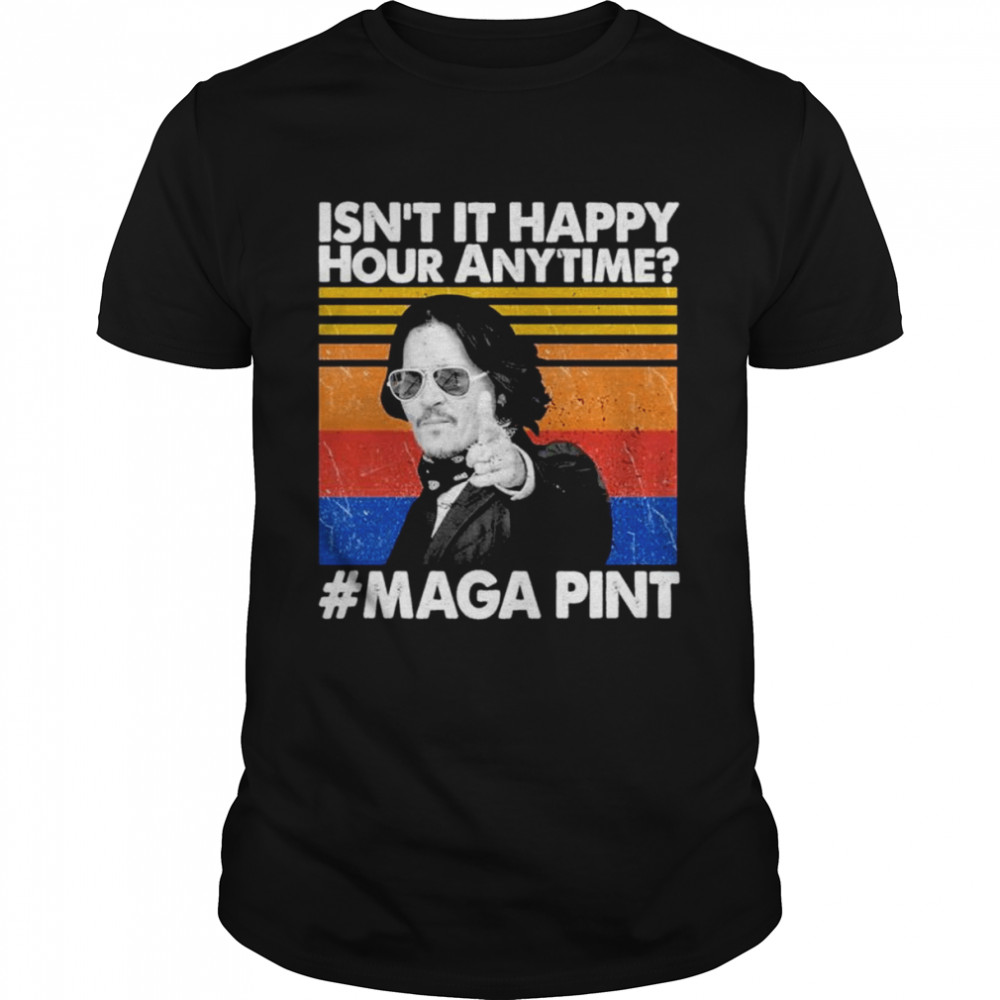 Isn’t It Happy Hour Anytime Mega Pint Johnny Depp vintage shirt Classic Men's T-shirt