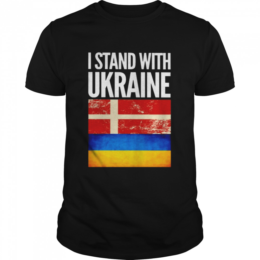 I Stand with Ukraine and Denmark Flag Classic Men's T-shirt