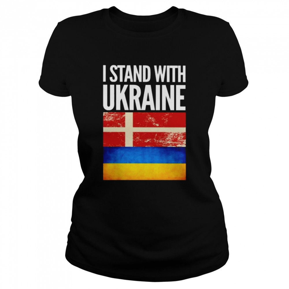 I Stand with Ukraine and Denmark Flag Classic Women's T-shirt