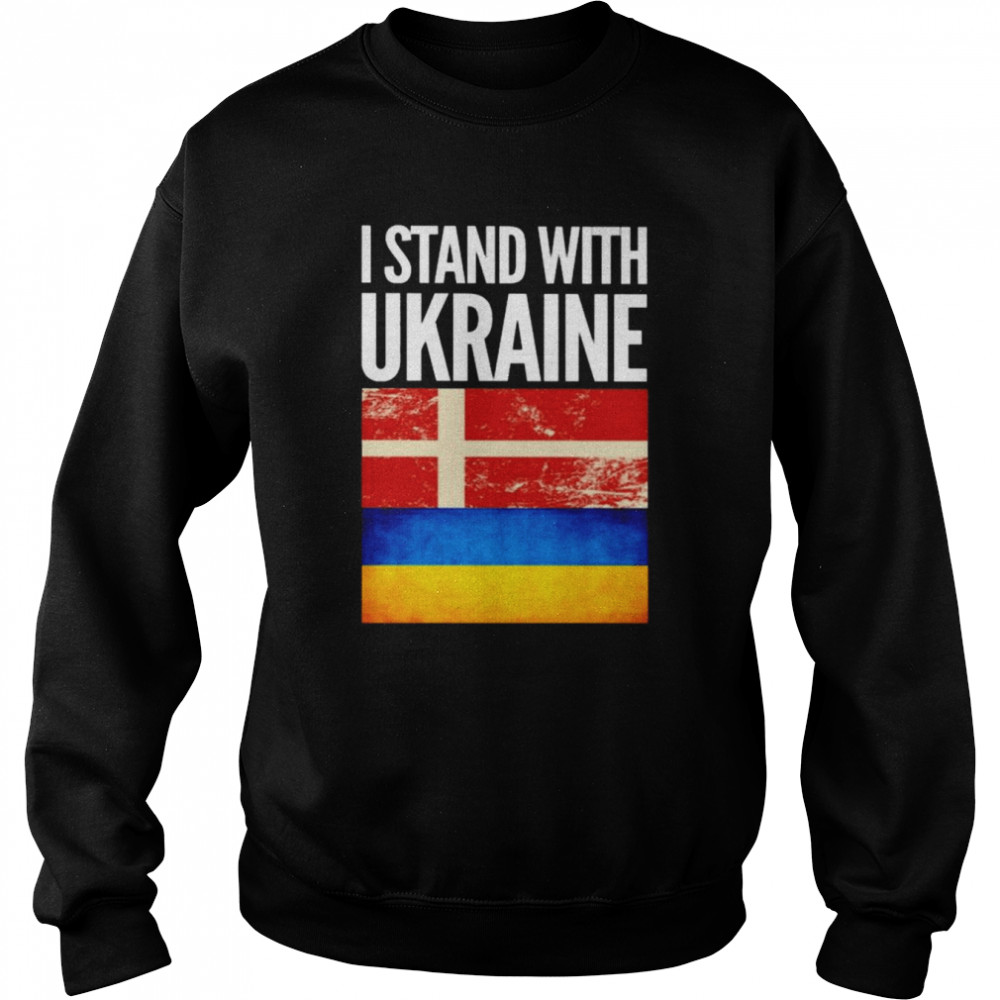 I Stand with Ukraine and Denmark Flag Unisex Sweatshirt